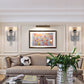 Double Lampholder Plated Aluminum Chain Tassel Wall Sconce 2 Lights