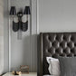 Double Lampholder Plated Aluminum Chain Tassel Wall Sconce 2 Lights