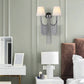 Double Lampholder Plated Aluminum Chain Tassel Wall Sconce 2 Lights