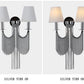 Double Lampholder Plated Aluminum Chain Tassel Wall Sconce 2 Lights