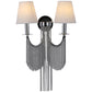 Double Lampholder Plated Aluminum Chain Tassel Wall Sconce 2 Lights