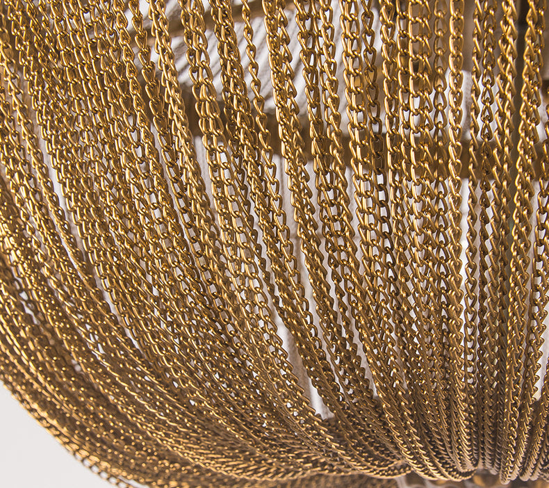 Crystal decoration Aluminum Chain Tassel Chandelier Golden Diameter 24"