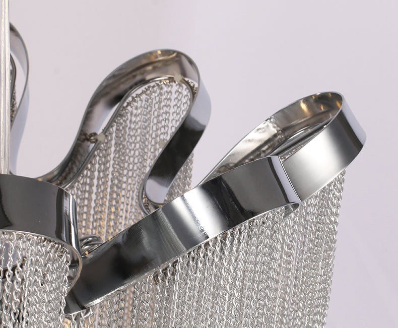 Cadena Aluminum Chain Tassel Chandelier Height 26"