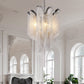 Cadena Aluminum Chain Tassel Chandelier Height 26"