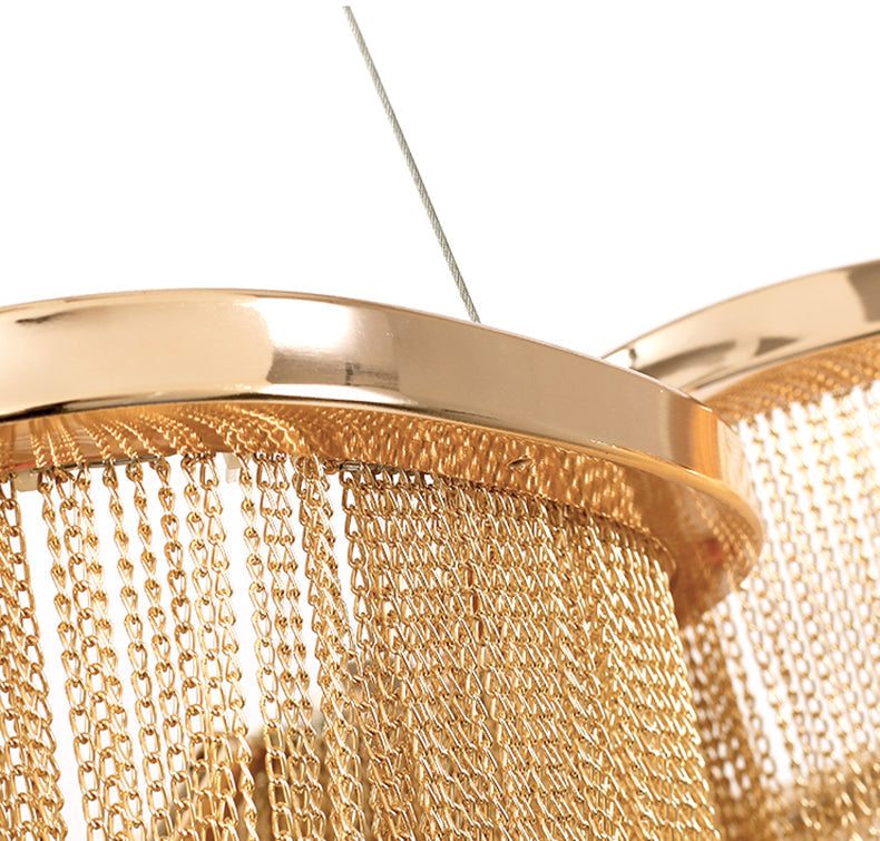 Modern Boat Golden Aluminum Chain Chandelier Lighting