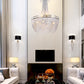 Candleholder Aluminum Chain Chandelier for Living Room