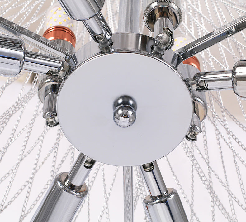 Candleholder Aluminum Chain Chandelier for Living Room