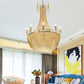Candleholder Aluminum Chain Chandelier for Living Room