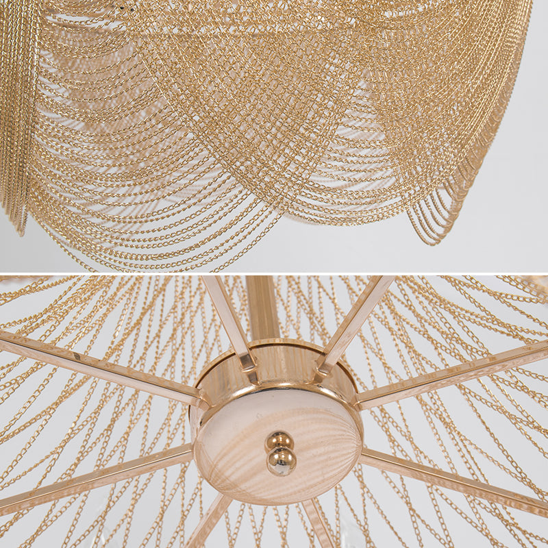 Candleholder Aluminum Chain Chandelier for Living Room