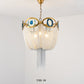 Bronze Framework and Silver Aluminum Chain Chandelier Diameter 17.7"
