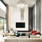 Metal Framework Aluminum Chain Tassel Chandelier For Living Room