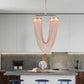 Red Aluminum Chain Tassel Pendant Lighting Diameter 20"