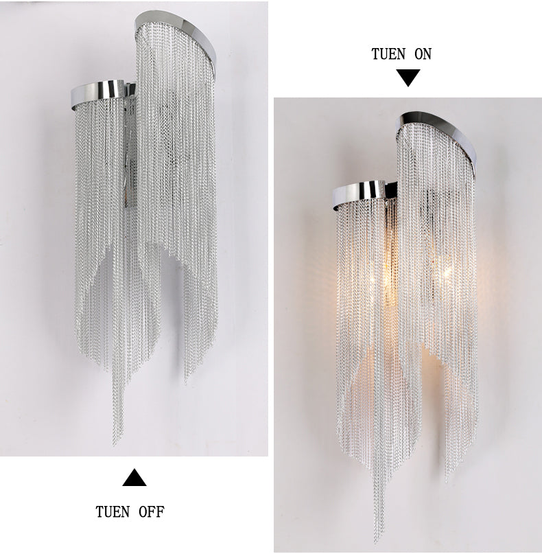 Classical Double arc Chain Tassel Wall Sconce