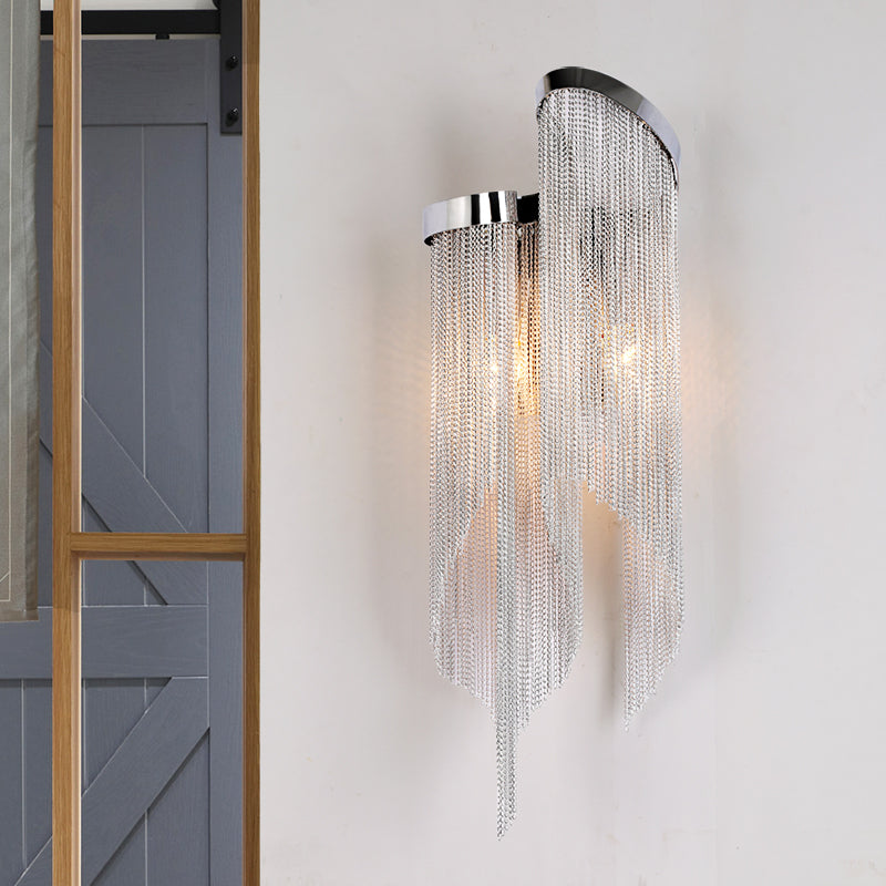Classical Double arc Chain Tassel Wall Sconce