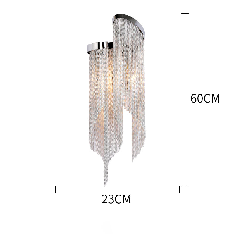 Classical Double arc Chain Tassel Wall Sconce