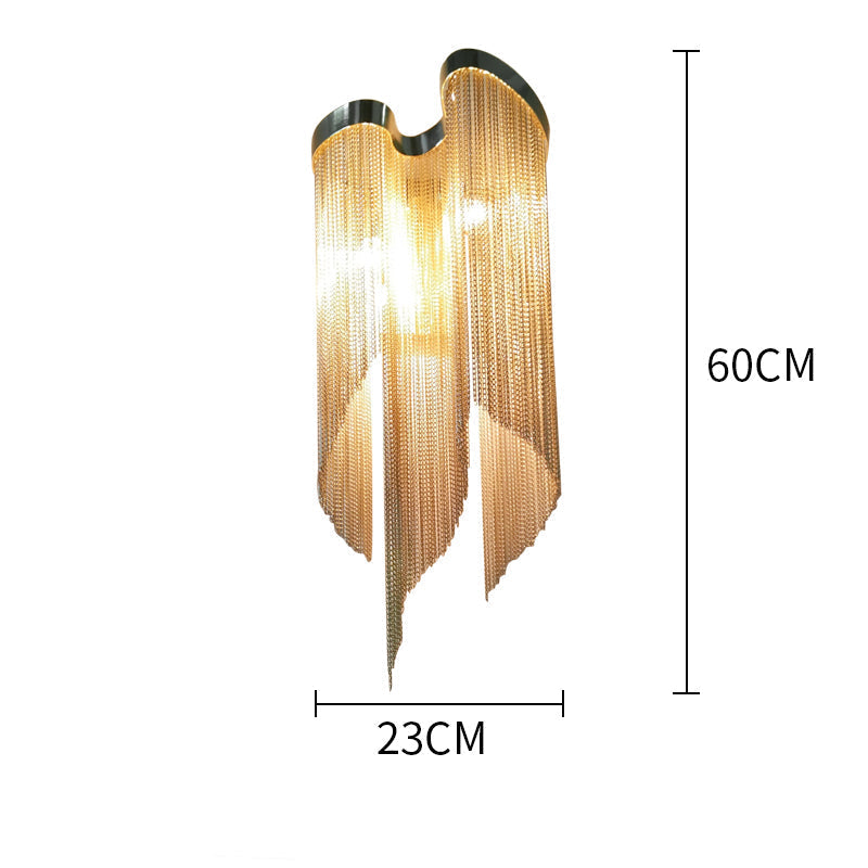 Classical Double arc Chain Tassel Wall Sconce