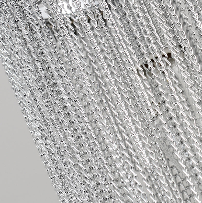 Modern Aluminum Chain Tassel Round Pendant Ceiling Light