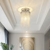 Modern Aluminum Chain Tassel Round Pendant Ceiling Light