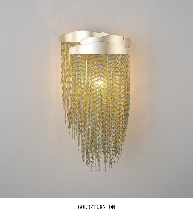 Modern 3 Lights Aluminum Chain  Tassel Wall Sconce