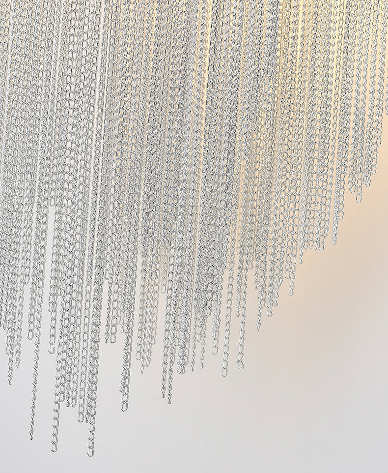 Modern 3 Lights Aluminum Chain  Tassel Wall Sconce