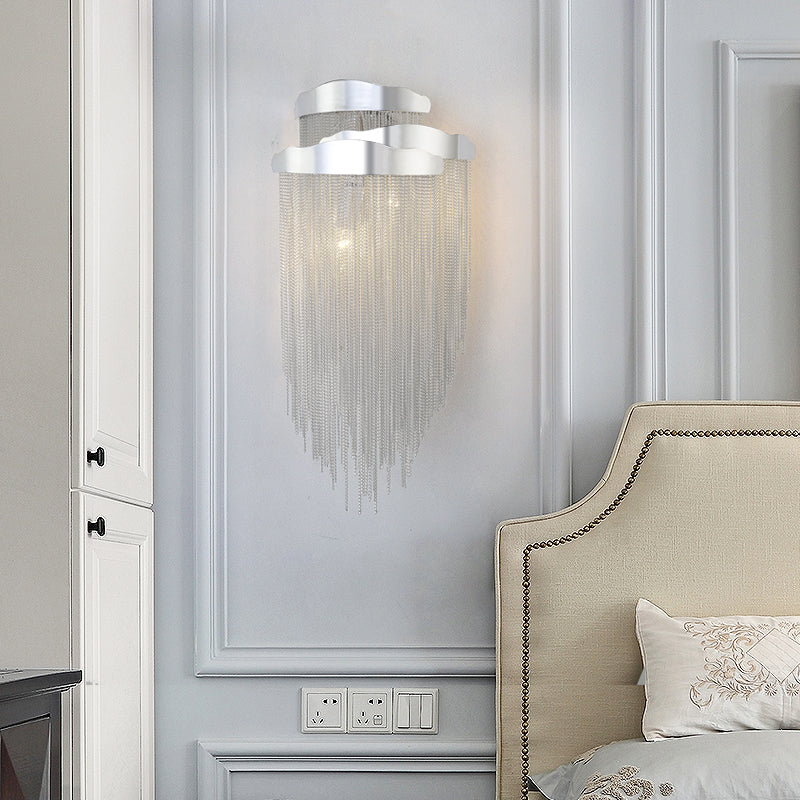 Modern 3 Lights Aluminum Chain  Tassel Wall Sconce