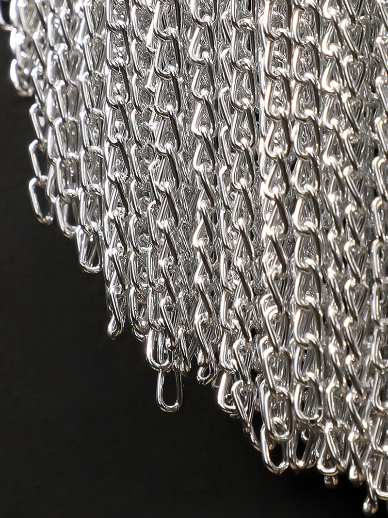 Modern cylindrical Aluminum Chain Tassel Wall Sconce