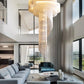 Living Room Chandelier for Aluminum Chain Tassel Gold silver