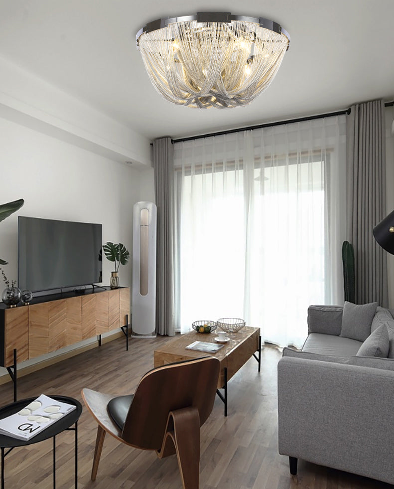Modern Aluminum Chain Tassel Ceiling Light