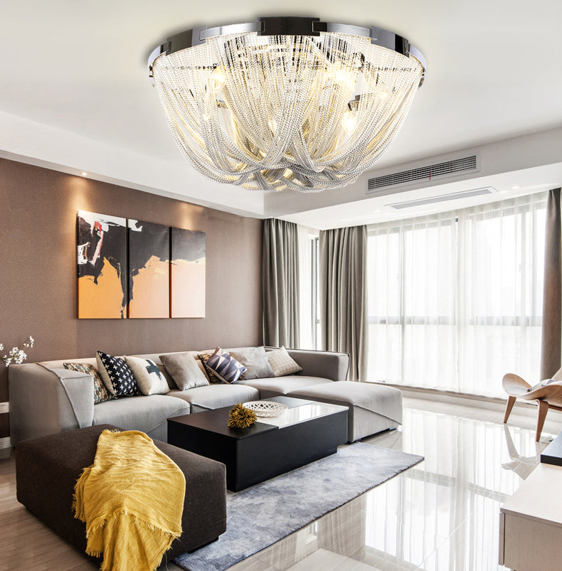 Modern Aluminum Chain Tassel Ceiling Light