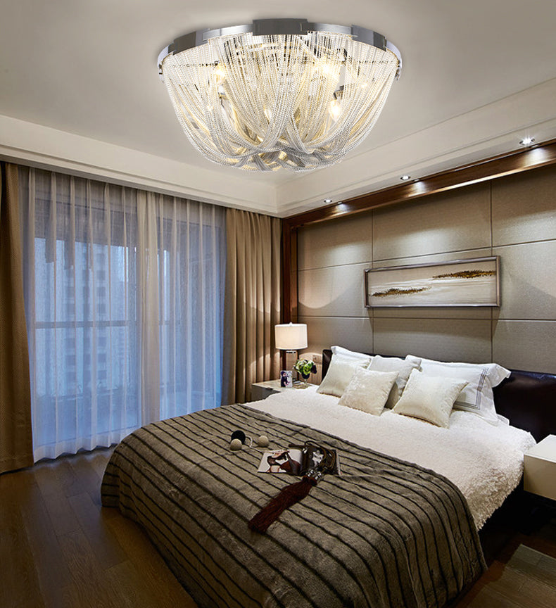 Modern Aluminum Chain Tassel Ceiling Light