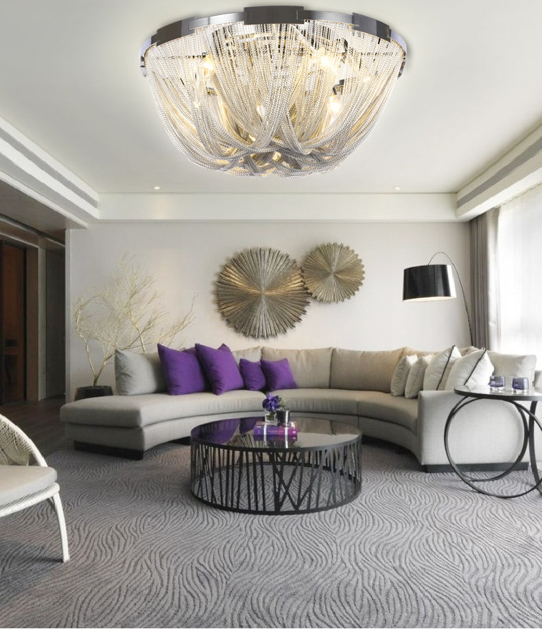 Modern Aluminum Chain Tassel Ceiling Light