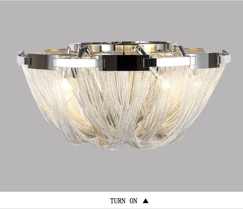 Modern Aluminum Chain Tassel Ceiling Light