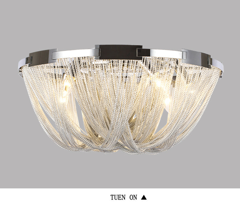Modern Aluminum Chain Tassel Ceiling Light
