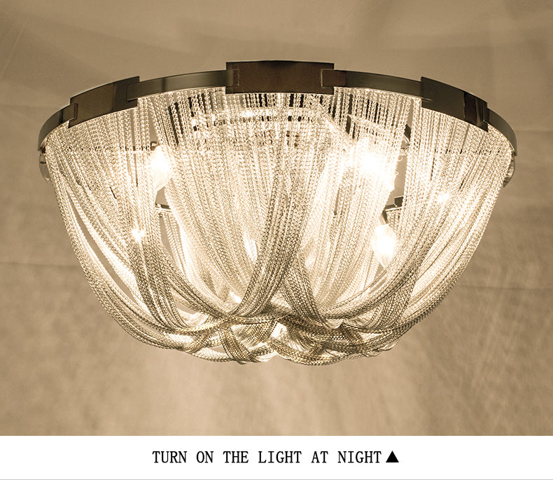 Modern Aluminum Chain Tassel Ceiling Light