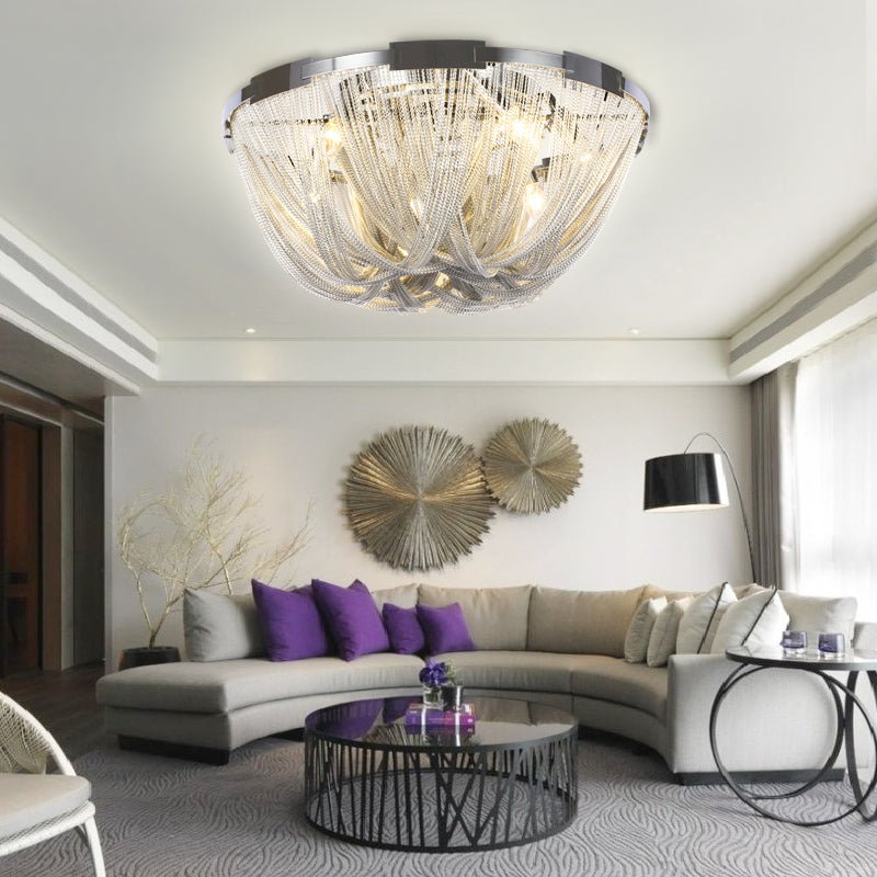 Modern Aluminum Chain Tassel Ceiling Light