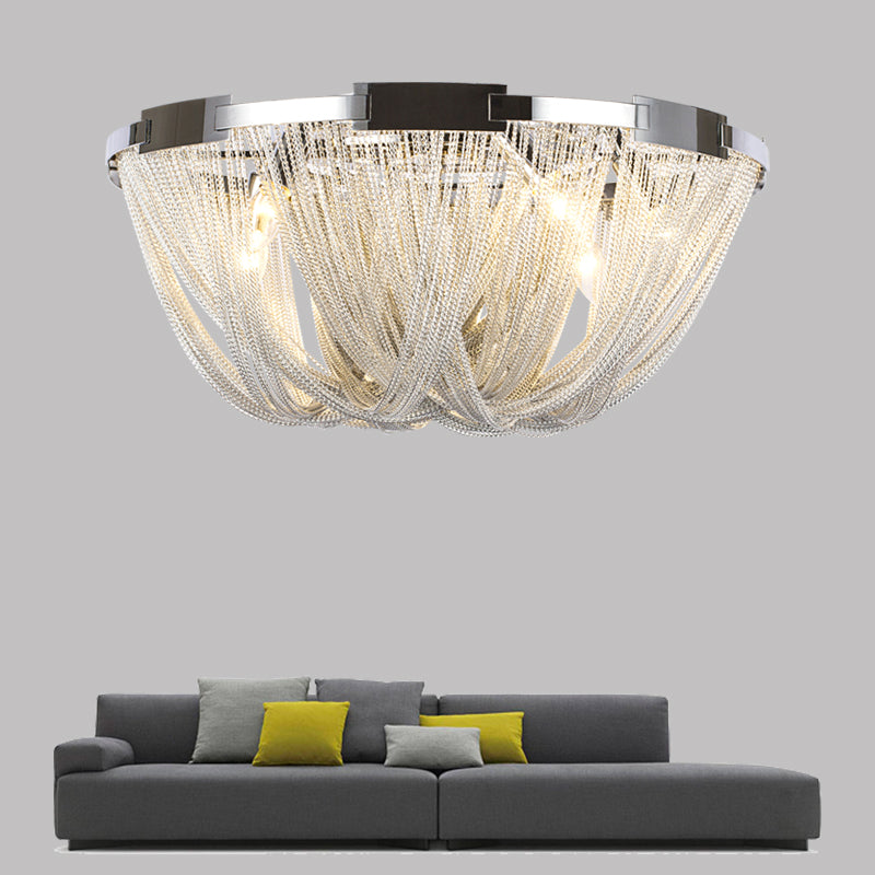 Modern Aluminum Chain Tassel Ceiling Light