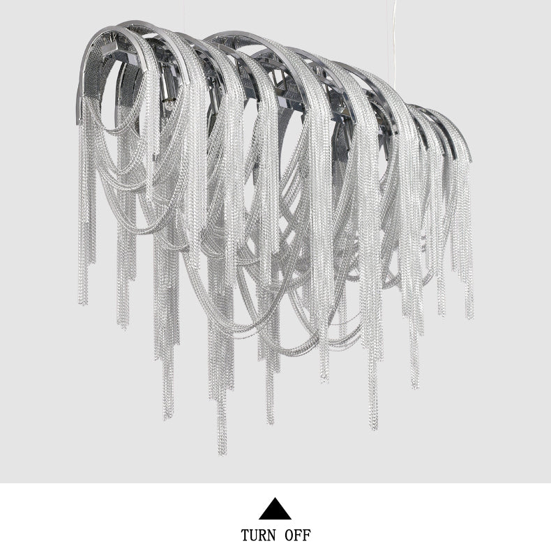 Aluminum Chain Tassel Chandelier for Dining Room