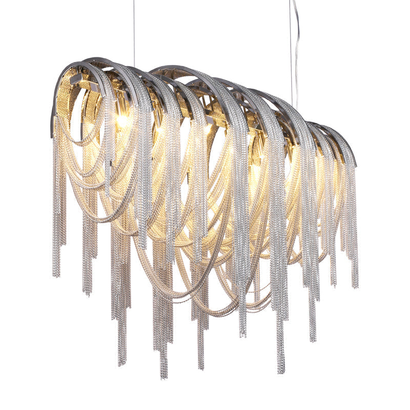 Aluminum Chain Tassel Chandelier for Dining Room