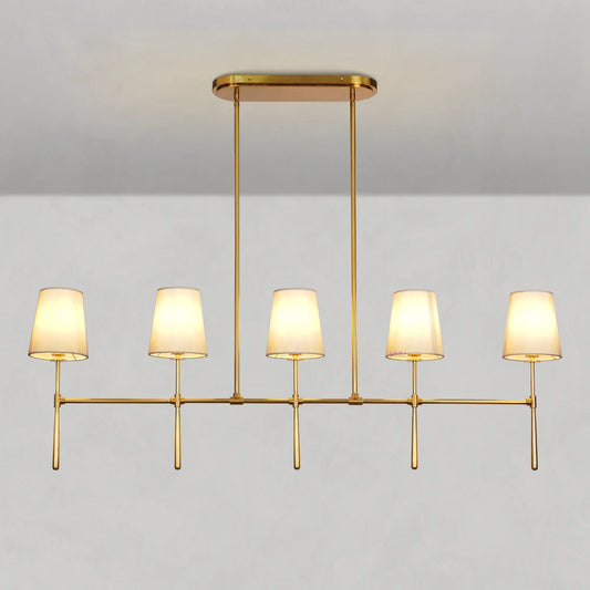 Art Fabric Lamp Shade Rhode Linear Chandelier 50" 62"