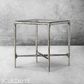 Thaddeus Glass Square Side Table 18" 22"