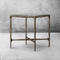 Thaddeus Glass Square Side Table 18" 22"