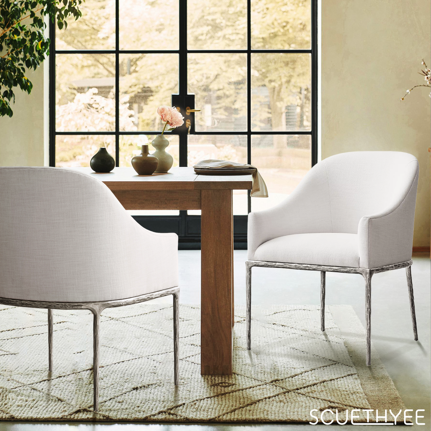 Thaddeus Slope Fabric Dining Armchair