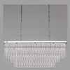 Seline 3-Tier Rectangular Cracked Textured Glass Chandelier