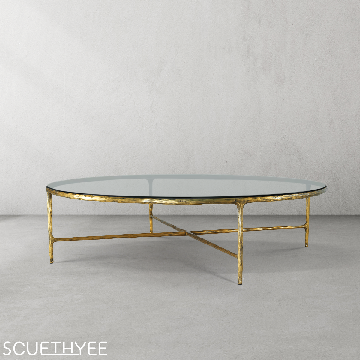 Thaddeus Glass Round Coffee Table 36" 55"