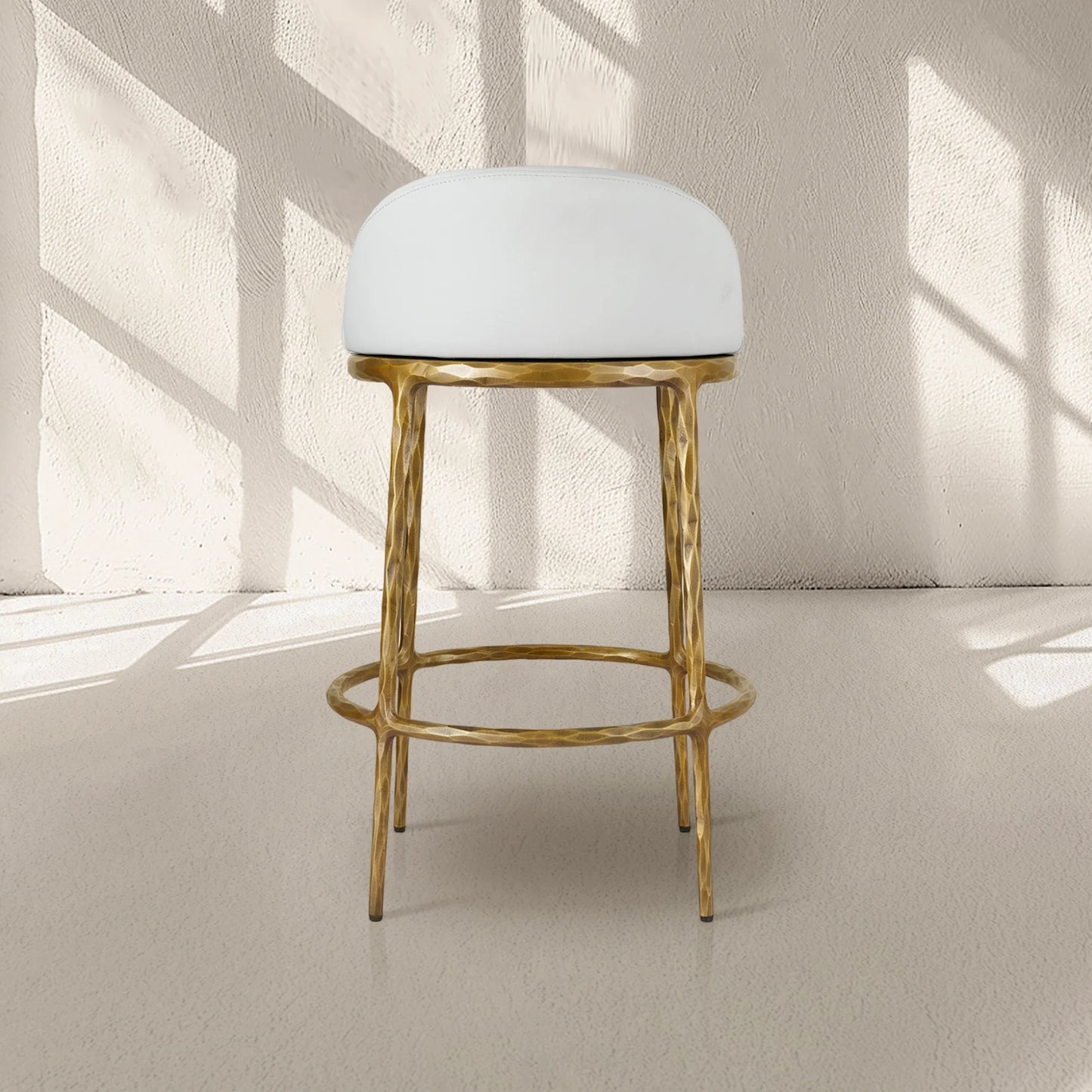 Thaddeus Leather Bar Swivel Counter Stool & Barstool