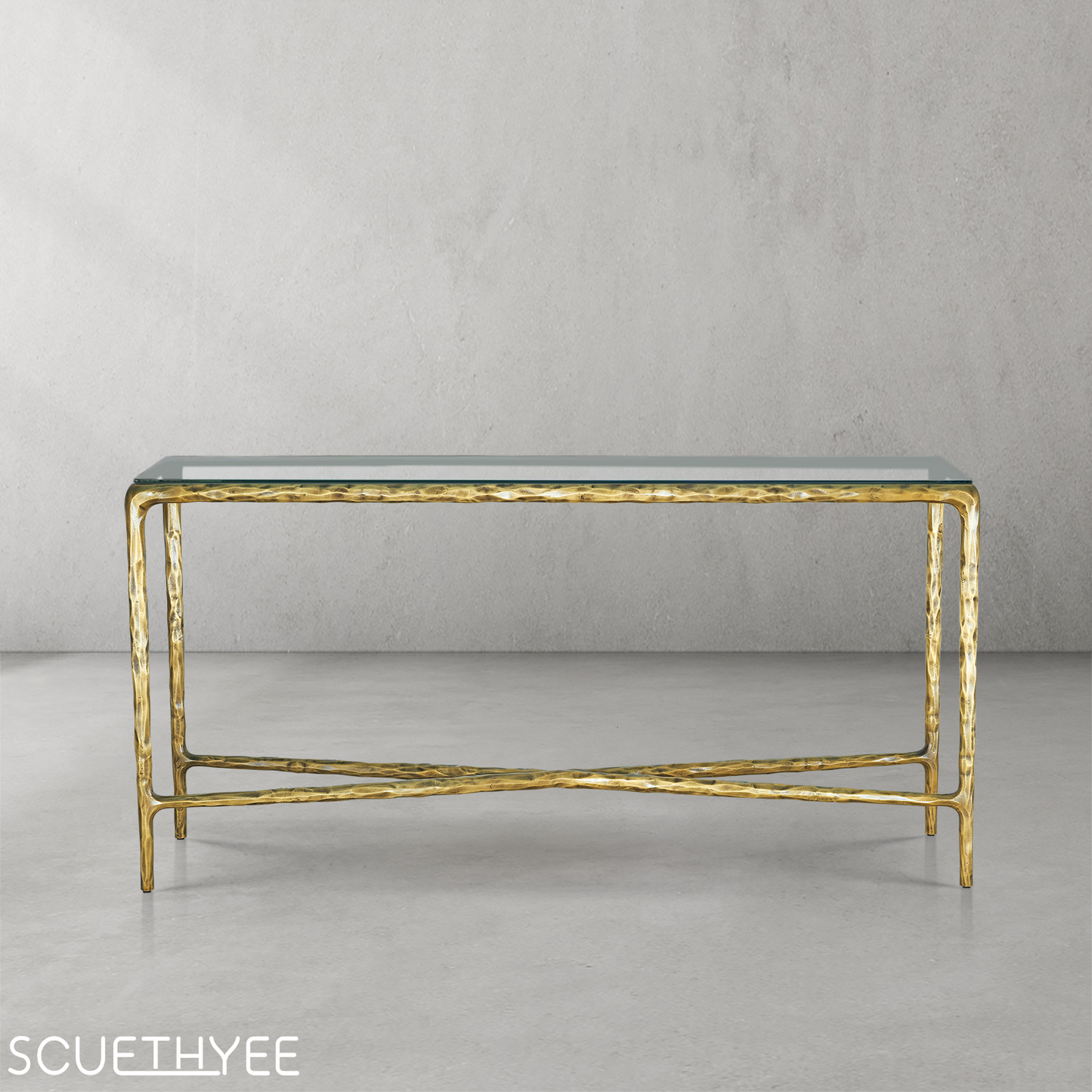 Thaddeus Rectangle Glass Console Table 60" 72"