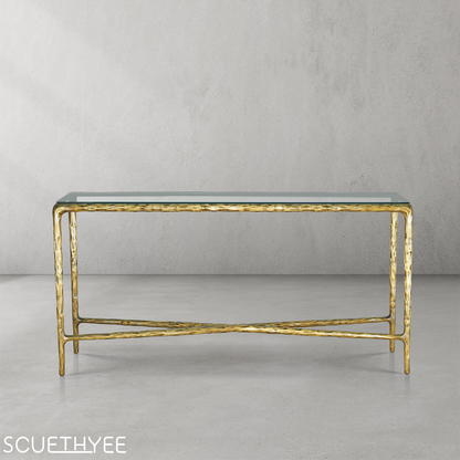 Thaddeus Rectangle Glass Console Table 60" 72"