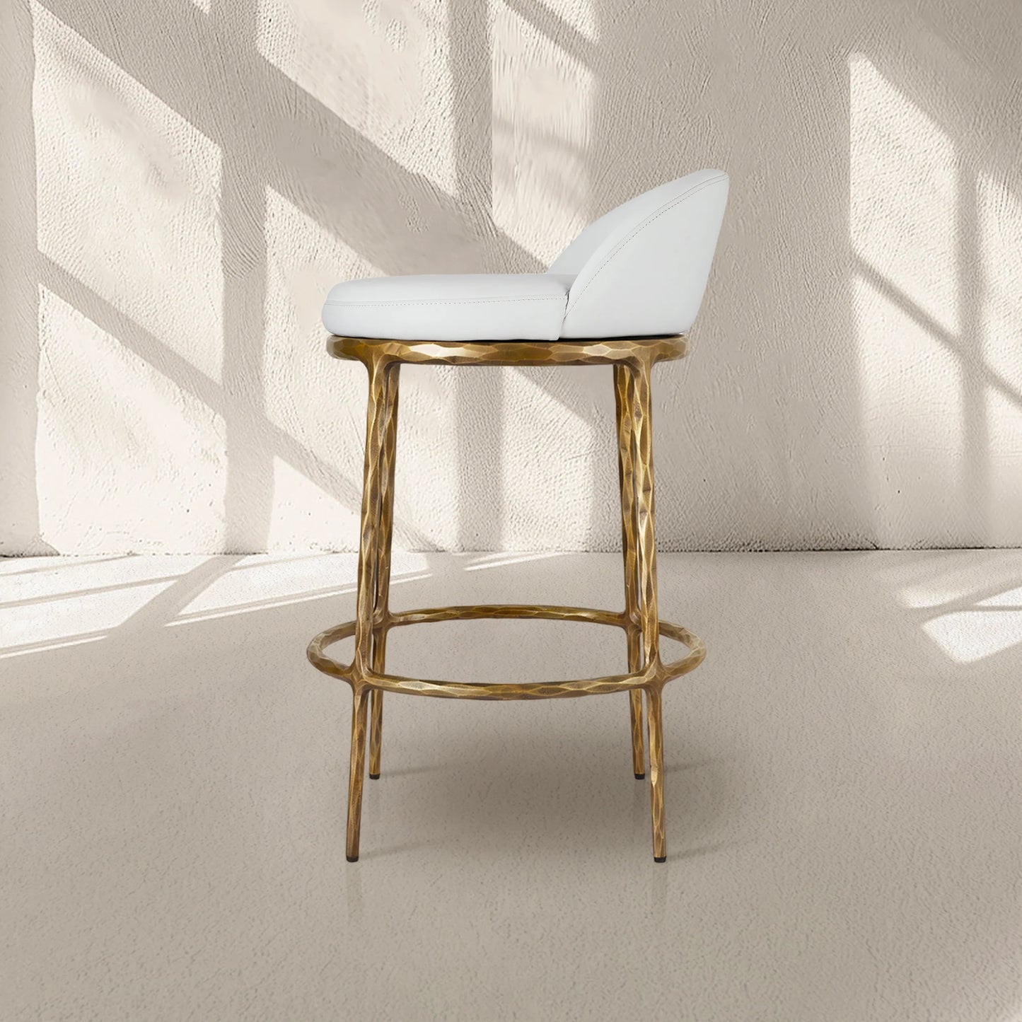 Thaddeus Leather Bar Swivel Counter Stool & Barstool