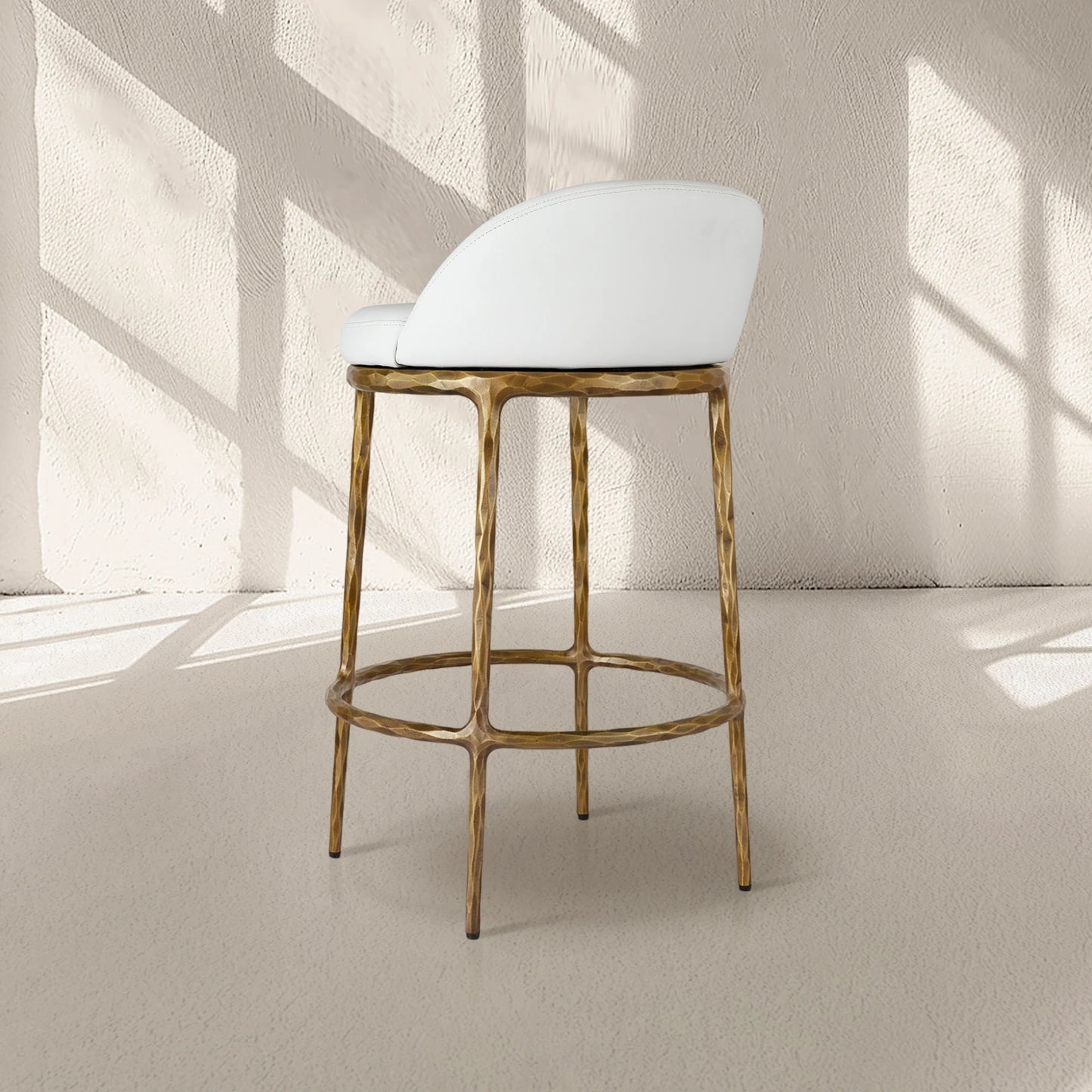 Thaddeus Leather Bar Swivel Counter Stool & Barstool