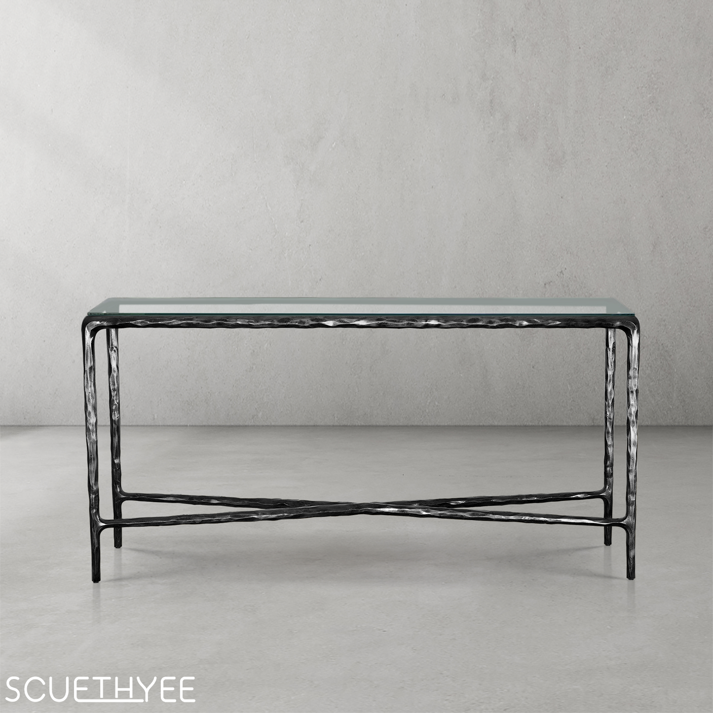 Thaddeus Rectangle Glass Console Table 60" 72"